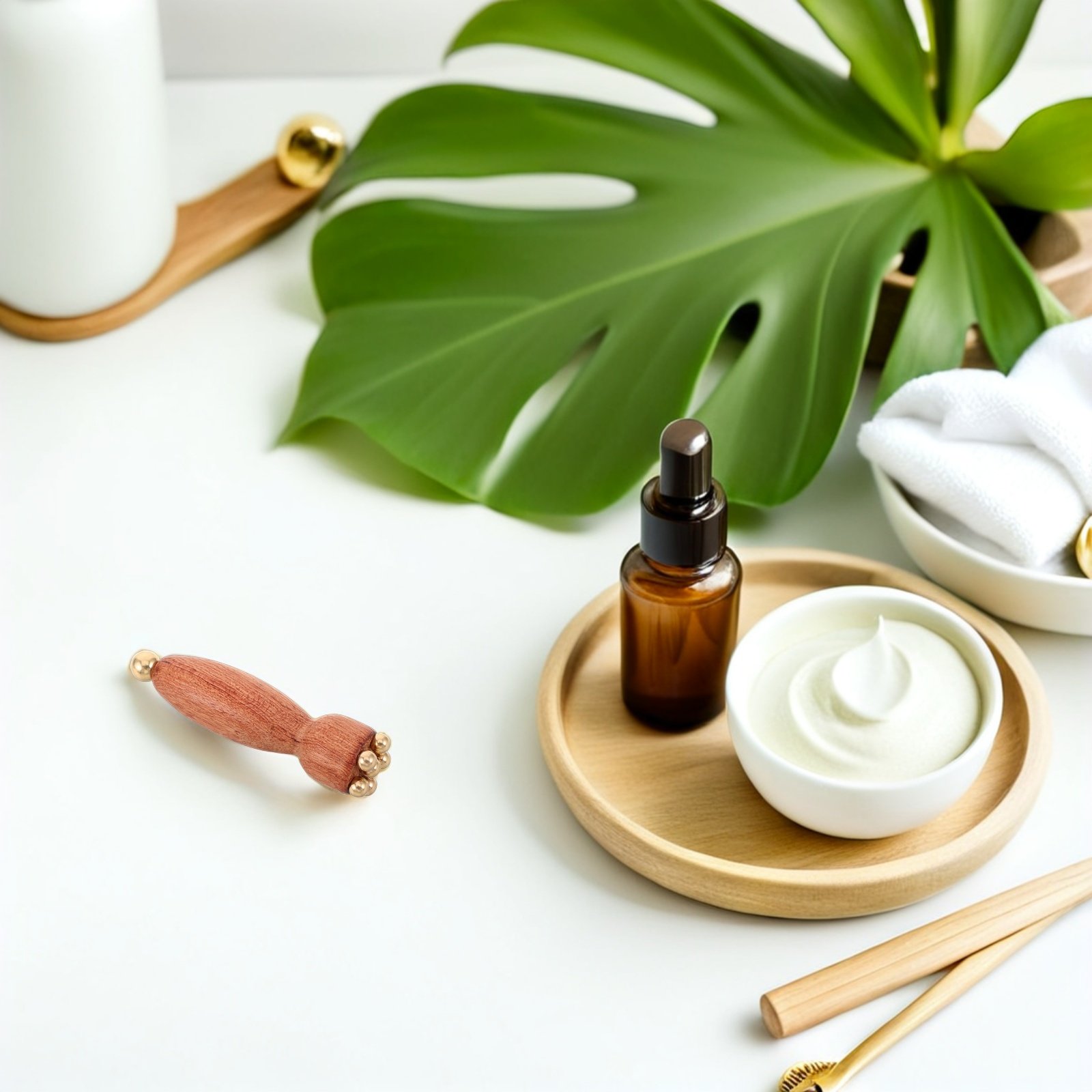 Spa Massager - Wooden Eye Massage Tool Wood Copper