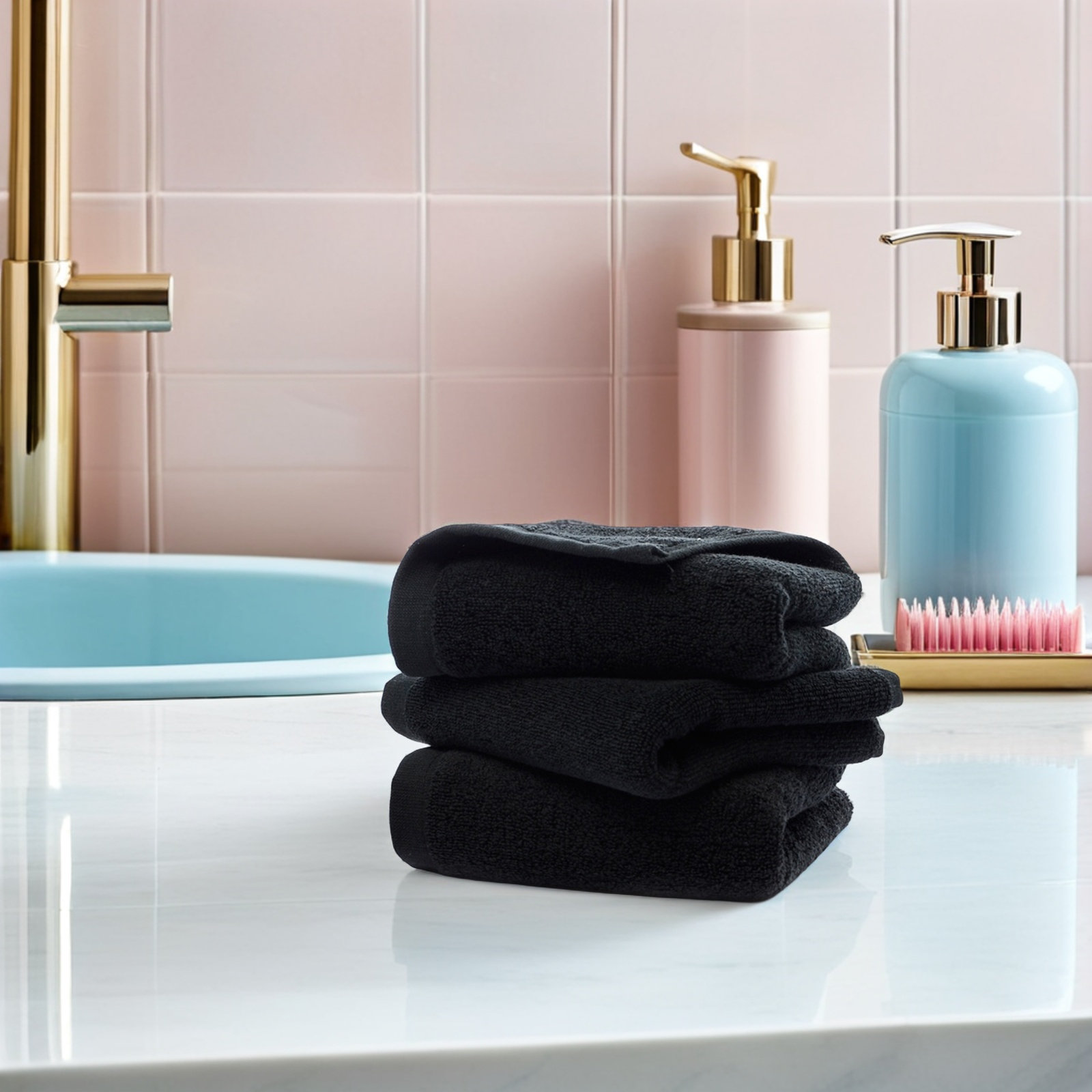 Spa Towel - Black Cotton Hand Towel Pure Cotton