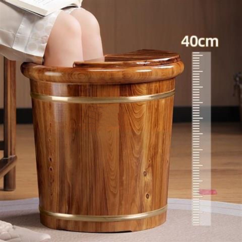 Spa Massager - Wooden Foot Soaking Bucket, Solid Wood