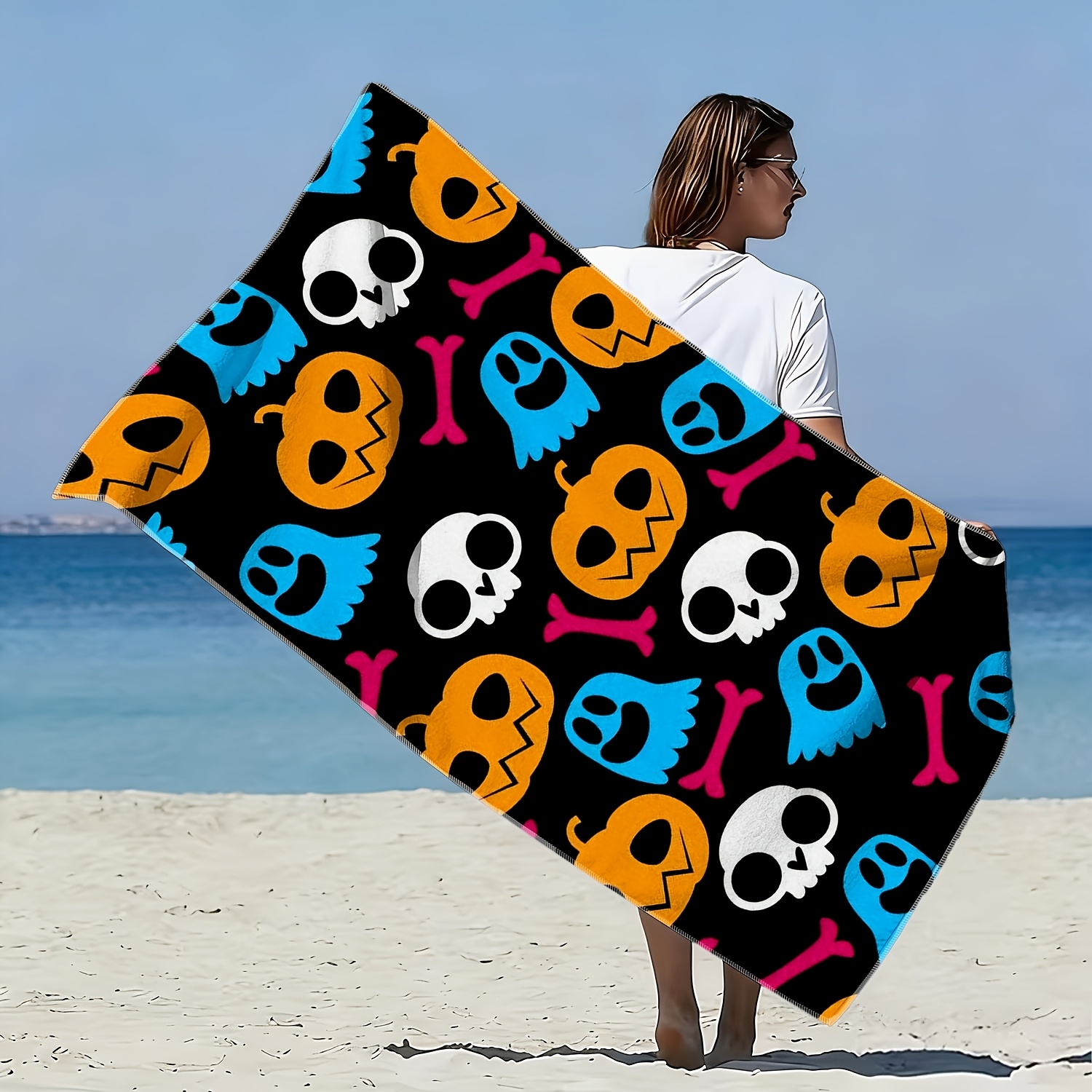 1pc 1pcs Pumpkin Skull Monster - Spa Towel recension och pris