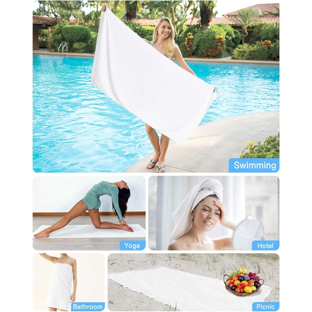 1pc Beach Towel Pure White Tow - Spa Towel recension och pris