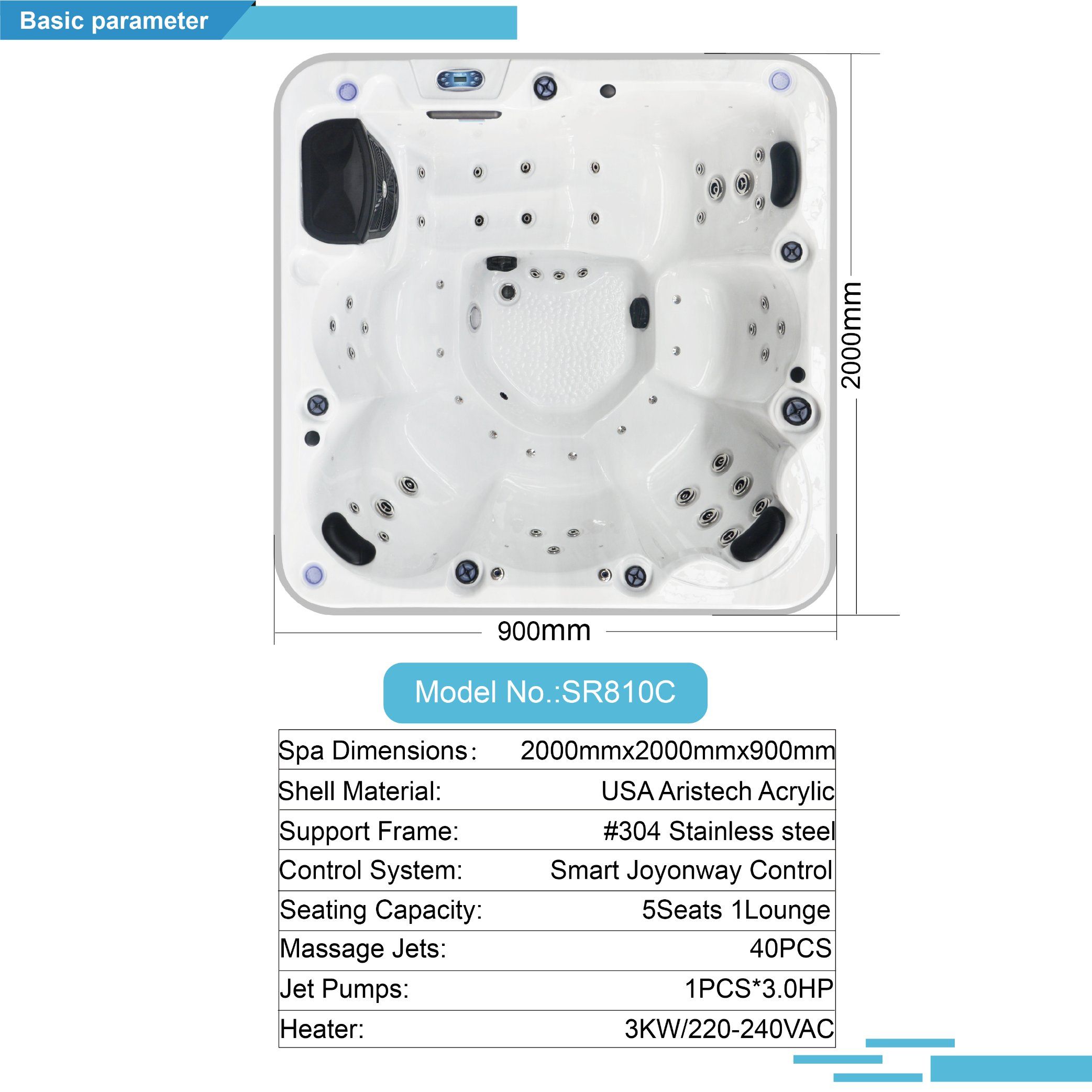 Outdoor 2m Hot Tub 6 Person Wi - Hot Tub recension och pris
