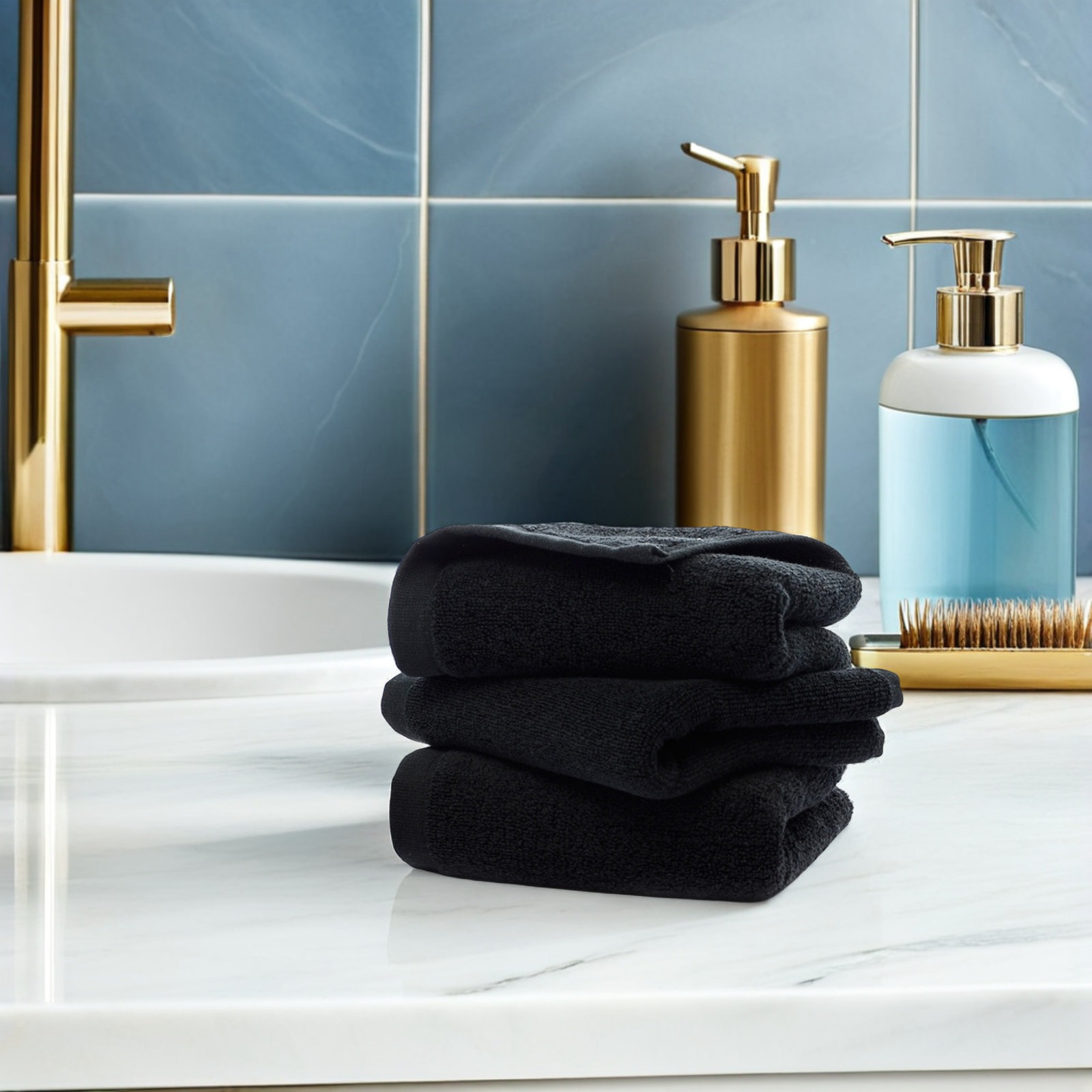 Black 35x75cm Pure Cotton Hand - Spa Towel recension och pris