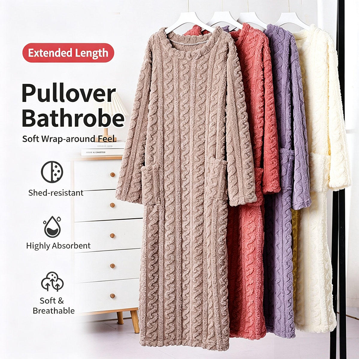 Winter Coral Velvet Nightgown, - Bathrobe recension och pris