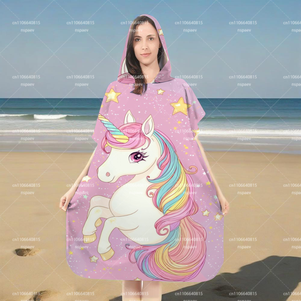 Cute Pink Unicorn Star Hooded  - Spa Towel recension och pris
