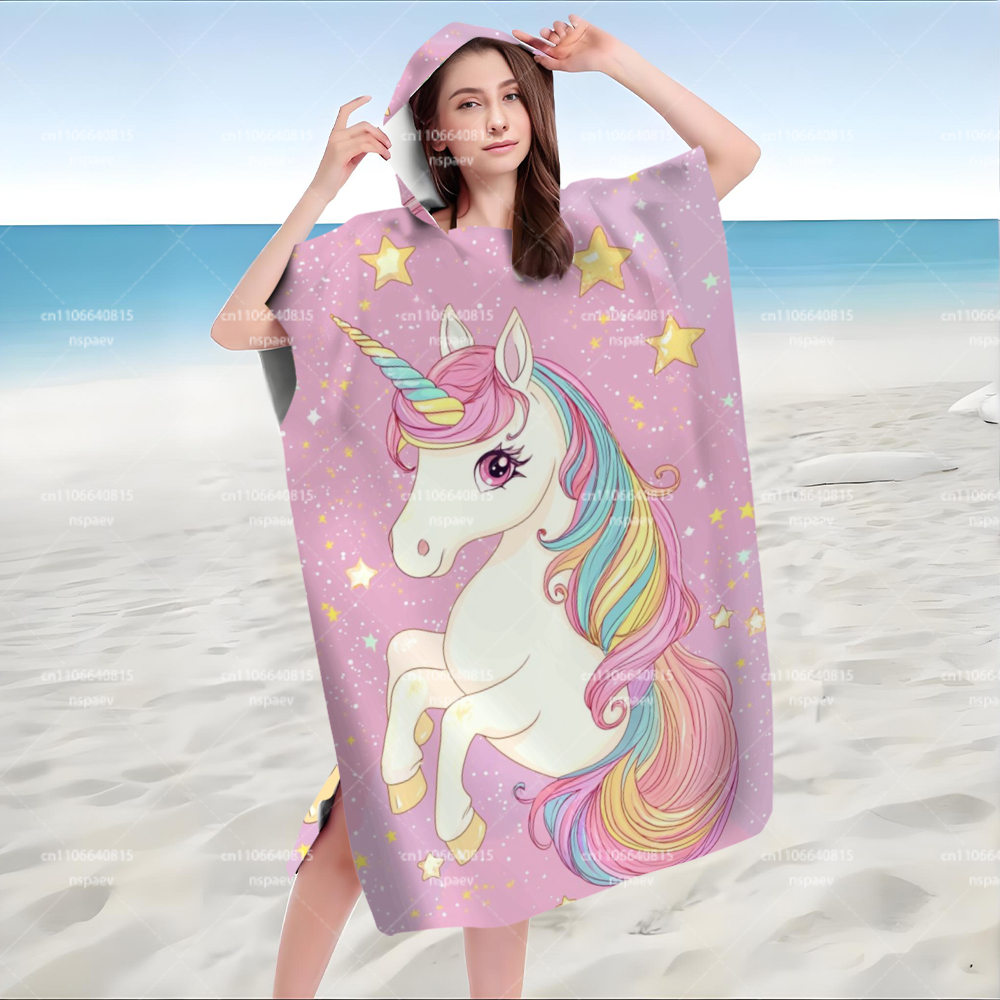 Cute Pink Unicorn Star Hooded  - Spa Towel recension och pris