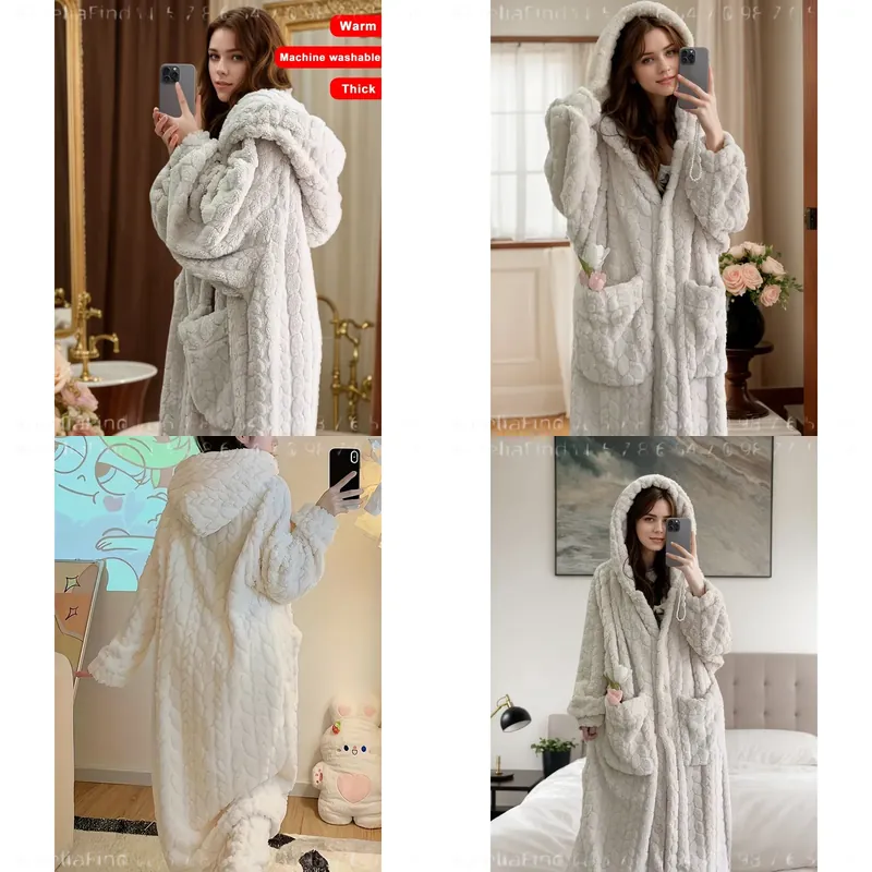 Women's Flannel Robe Autumn Wi - Bathrobe recension och pris