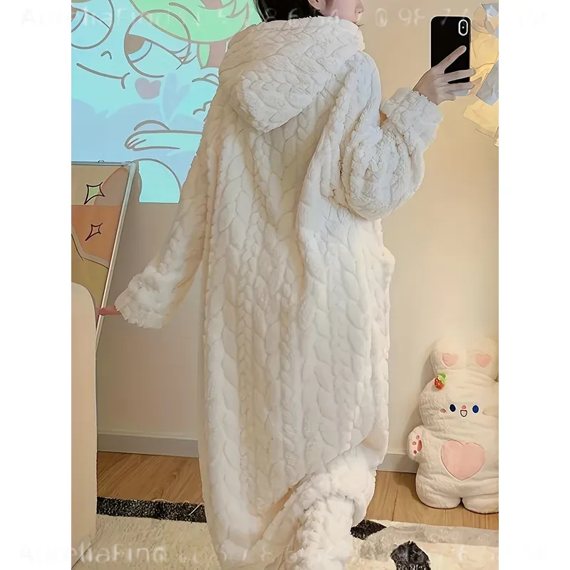 Women's Flannel Robe Autumn Wi - Bathrobe recension och pris
