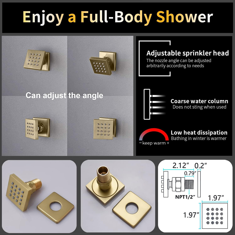 Brass Brushed Gold Digital Dis - Body Brush recension och pris